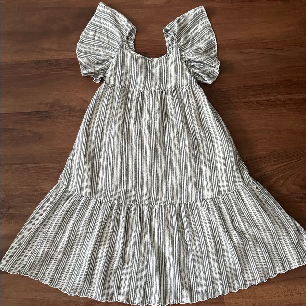 Vignette Dress, Grey and White, 7Y